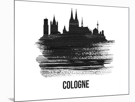Cologne Skyline Brush Stroke - Black II-NaxArt-Mounted Art Print