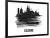 Cologne Skyline Brush Stroke - Black II-NaxArt-Framed Art Print