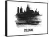 Cologne Skyline Brush Stroke - Black II-NaxArt-Framed Stretched Canvas