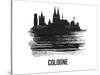Cologne Skyline Brush Stroke - Black II-NaxArt-Stretched Canvas