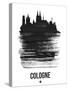 Cologne Skyline Brush Stroke - Black-NaxArt-Stretched Canvas