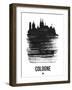 Cologne Skyline Brush Stroke - Black-NaxArt-Framed Art Print