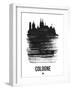 Cologne Skyline Brush Stroke - Black-NaxArt-Framed Art Print