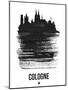 Cologne Skyline Brush Stroke - Black-NaxArt-Mounted Art Print