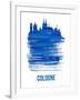 Cologne Skyline Brush Stroke - Blue-NaxArt-Framed Art Print