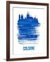 Cologne Skyline Brush Stroke - Blue-NaxArt-Framed Art Print