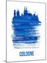 Cologne Skyline Brush Stroke - Blue-NaxArt-Mounted Art Print
