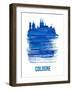 Cologne Skyline Brush Stroke - Blue-NaxArt-Framed Art Print