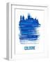 Cologne Skyline Brush Stroke - Blue-NaxArt-Framed Art Print