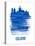Cologne Skyline Brush Stroke - Blue-NaxArt-Stretched Canvas