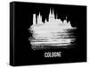 Cologne Skyline Brush Stroke - White-NaxArt-Framed Stretched Canvas