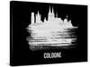 Cologne Skyline Brush Stroke - White-NaxArt-Stretched Canvas