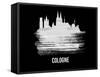 Cologne Skyline Brush Stroke - White-NaxArt-Framed Stretched Canvas