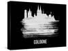 Cologne Skyline Brush Stroke - White-NaxArt-Stretched Canvas