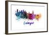 Cologne Skyline in Watercolor-paulrommer-Framed Art Print