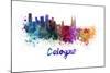 Cologne Skyline in Watercolor-paulrommer-Mounted Art Print