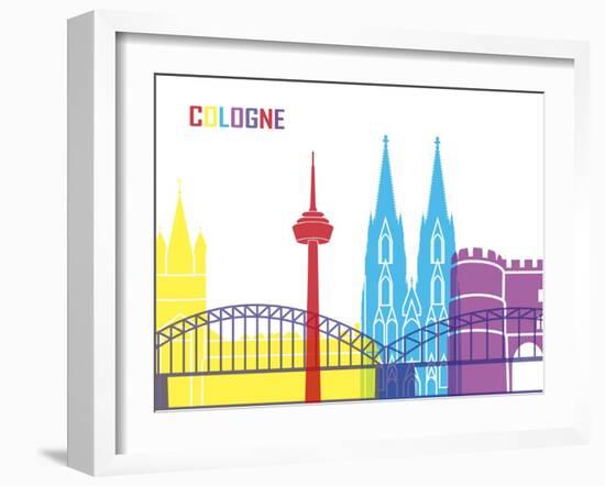 Cologne Skyline Pop-paulrommer-Framed Art Print