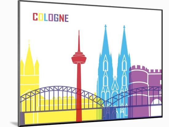 Cologne Skyline Pop-paulrommer-Mounted Art Print