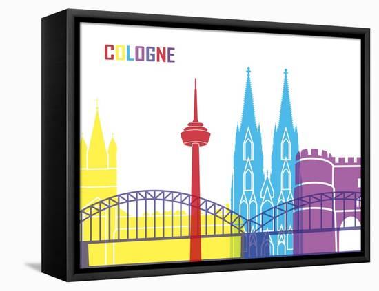 Cologne Skyline Pop-paulrommer-Framed Stretched Canvas