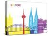 Cologne Skyline Pop-paulrommer-Stretched Canvas