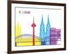 Cologne Skyline Pop-paulrommer-Framed Art Print