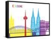 Cologne Skyline Pop-paulrommer-Framed Stretched Canvas