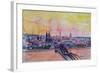 Cologne Skyline with Deutz Bridge and Rhine II-Markus Bleichner-Framed Art Print