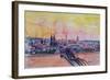 Cologne Skyline with Deutz Bridge and Rhine II-Markus Bleichner-Framed Art Print