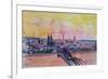 Cologne Skyline with Deutz Bridge and Rhine II-Markus Bleichner-Framed Art Print