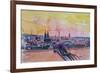 Cologne Skyline with Deutz Bridge and Rhine II-Markus Bleichner-Framed Art Print