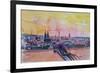 Cologne Skyline with Deutz Bridge and Rhine II-Markus Bleichner-Framed Art Print