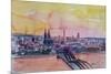 Cologne Skyline with Deutz Bridge and Rhine II-Markus Bleichner-Mounted Art Print