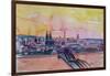 Cologne Skyline with Deutz Bridge and Rhine II-Markus Bleichner-Framed Art Print