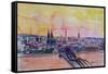 Cologne Skyline with Deutz Bridge and Rhine II-Markus Bleichner-Framed Stretched Canvas