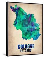 Cologne Watercolor Poster-NaxArt-Framed Stretched Canvas