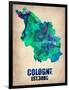 Cologne Watercolor Poster-NaxArt-Framed Art Print