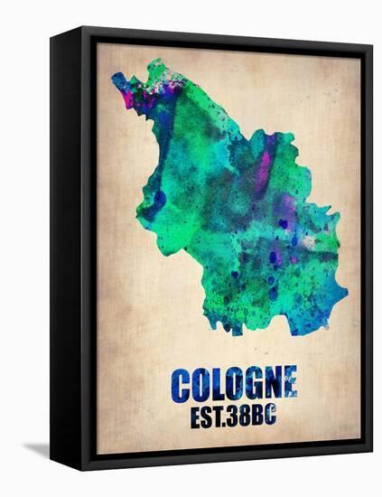 Cologne Watercolor Poster-NaxArt-Framed Stretched Canvas