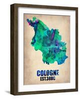 Cologne Watercolor Poster-NaxArt-Framed Art Print