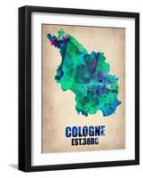 Cologne Watercolor Poster-NaxArt-Framed Art Print