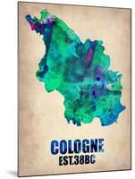 Cologne Watercolor Poster-NaxArt-Mounted Art Print