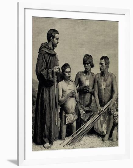 Colombia. Augustinian Recollect Friar Converting Guahibos Indians., 1887-null-Framed Giclee Print