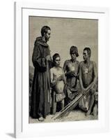 Colombia. Augustinian Recollect Friar Converting Guahibos Indians., 1887-null-Framed Giclee Print