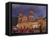 Colombia, Bogota, Plaza De Bolivar, Neoclassical Cathedral Primada De Colombia at Christmas-Jane Sweeney-Framed Stretched Canvas
