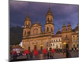 Colombia, Bogota, Plaza De Bolivar, Neoclassical Cathedral Primada De Colombia at Christmas-Jane Sweeney-Mounted Photographic Print