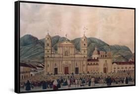 Colombia, Bogota', Plaza Mayor-null-Framed Stretched Canvas