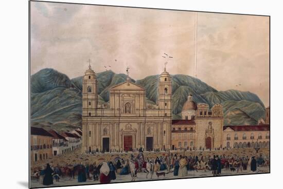 Colombia, Bogota', Plaza Mayor-null-Mounted Premium Giclee Print