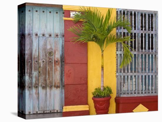 Colombia, Bolivar, Cartagena De Indias, Old Walled City, Windows of Colonial House-Jane Sweeney-Stretched Canvas