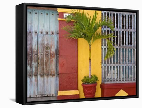 Colombia, Bolivar, Cartagena De Indias, Old Walled City, Windows of Colonial House-Jane Sweeney-Framed Stretched Canvas