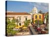 Colombia, Bolivar, Cartagena De Indias, Plaza Santa Teresa, Horse Carts-Jane Sweeney-Stretched Canvas