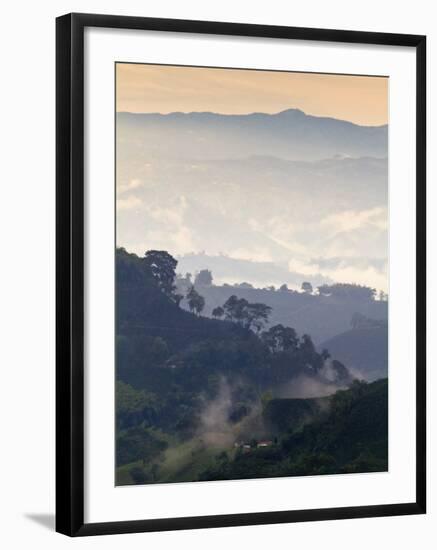 Colombia, Caldas, Manizales, Chinchina, Coffee Plantation at Hacienda De Guayabal at Dawn-Jane Sweeney-Framed Photographic Print